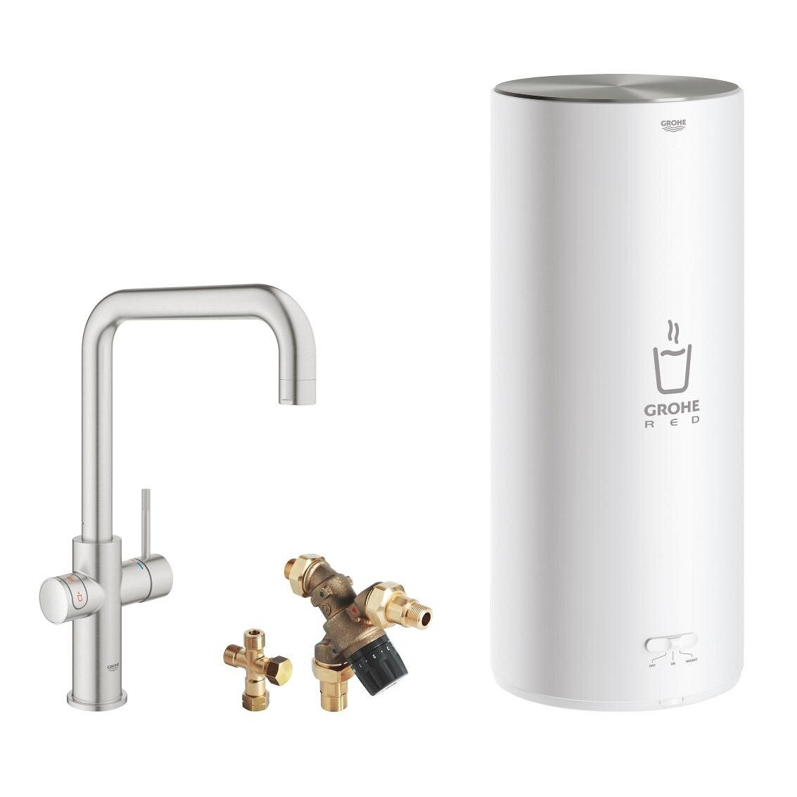 GROHE Red Duo virtuvinis maišytuvas su verdančiu vandeniu, L boileris, U snapas 3 GROHE Red Duo virtuvinis maišytuvas su verdančiu vandeniu, L boileris, U snapas 3