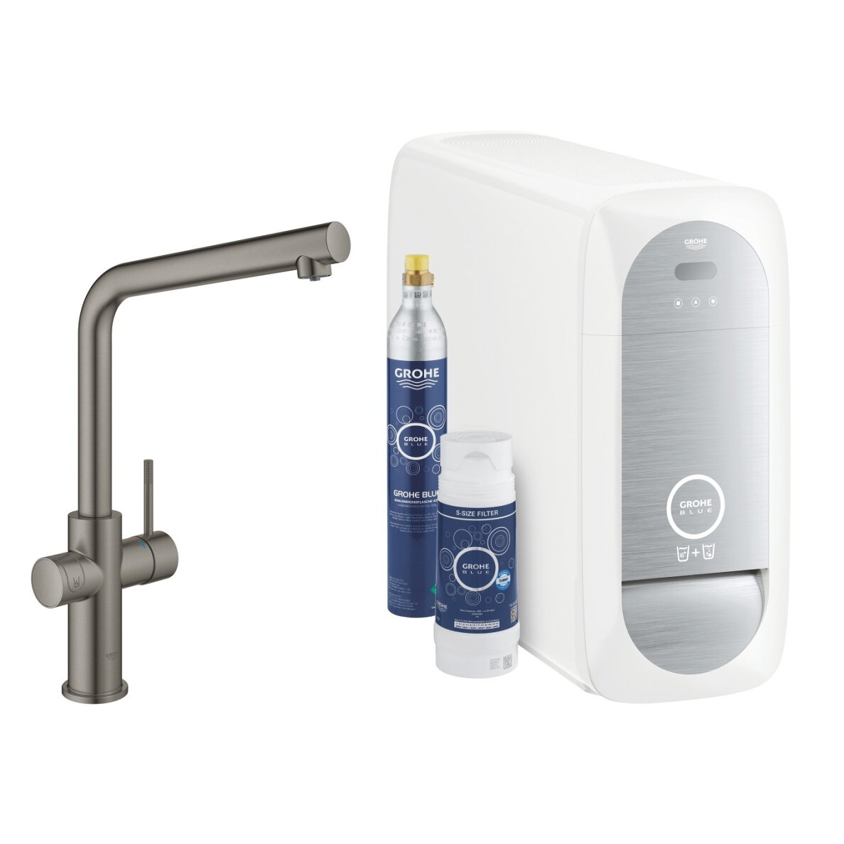 GROHE Blue Home virtuvinis maišytuvas su aušintuvu ir gazavimu, L snapas 9