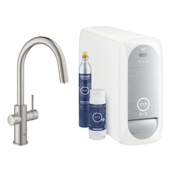 GROHE Blue Home virtuvinis maišytuvas su aušintuvu ir gazavimu, ištraukiamas C snapas 5