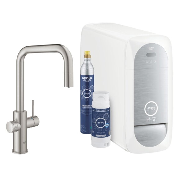 GROHE Blue Home virtuvinis maišytuvas su aušintuvu ir gazavimu, ištraukiamas U snapas 3
