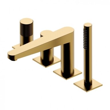 4 dalių braižyto aukso spalvos maišytuvas voniai Omnires Contour CT8032GLB 4 dalių braižyto aukso spalvos maišytuvas voniai Omnires Contour CT8032GLB