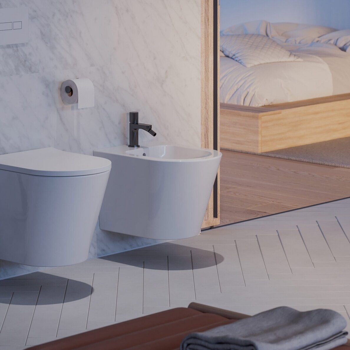 Antracito spalvos bidė maišytuvas Omnires Contour CT8020AT 1