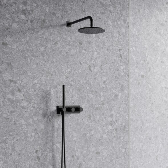 Antracito spalvos potinkinė dušo sistema Omnires Contour SYSCT10AT