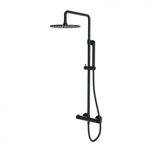Antracito spalvos termostatinė dušo sistema Omnires Contour CT8044AT 1 Antracito spalvos termostatinė dušo sistema Omnires Contour CT8044AT 1