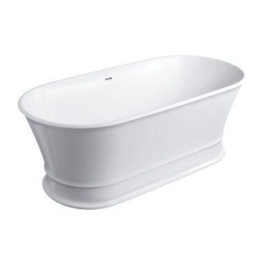 Baltos blizgios spalvos lieto akmens Omnires Marble+ Classica vonia 170 x 84 cm Baltos blizgios spalvos lieto akmens Omnires Marble+ Classica vonia 170 x 84 cm