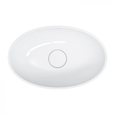 Baltos blizgios spalvos pastatomas ant stalviršio praustuvas Omnires SHELL M+ SHELL500UNBP 50 x 32 cm