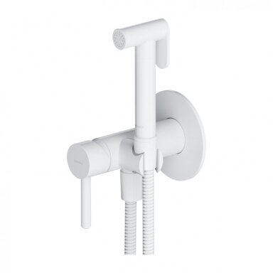 Baltos matinės spalvos bidette dušelio komplektas Omnires SYSYBI2WM