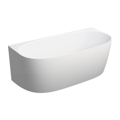 Baltos matinės spalvos lieto marmuro vonia Omnires Marble+ Valencia 148 x 77 cm Baltos matinės spalvos lieto marmuro vonia Omnires Marble+ Valencia 148 x 77 cm