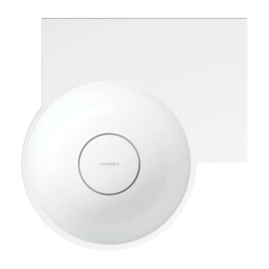 Baltos matinės spalvos pakabinamas/pastatomas ant stalviršio praustuvas Omnires OVO M+ 33 x 34 cm (dešinė) Baltos matinės spalvos pakabinamas/pastatomas ant stalviršio praustuvas Omnires OVO M+ 33 x 34 cm (dešinė)