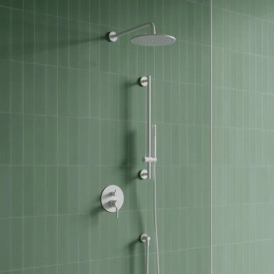 Baltos matinės spalvos potinkinė dušo sistema Omnires Y serijos Baltos matinės spalvos potinkinė dušo sistema Omnires Y serijos