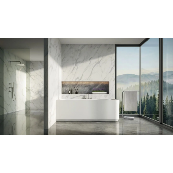 Balteco Cleo 170cm lieto akmens kampinė laisvai pastatoma vonia 1