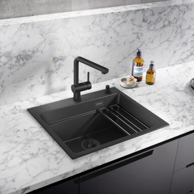 Blanco Etagon 6 Black Edition akmens masės plautuvė Blanco Etagon 6 Black Edition akmens masės plautuvė
