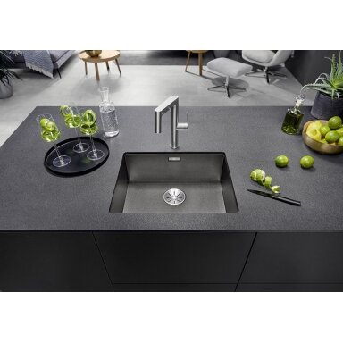 Blanco ZEROX 500-U Dark Steel tamsaus nerūdijančio plieno plautuvė Blanco ZEROX 500-U Dark Steel tamsaus nerūdijančio plieno plautuvė