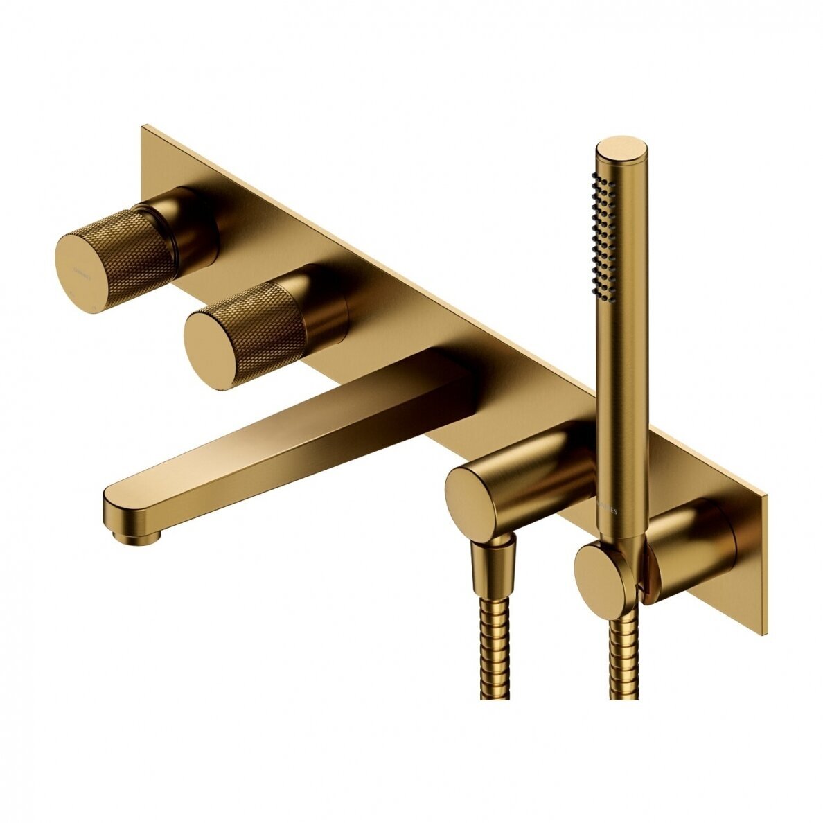 Braižyto aukso spalvos 5 dalių vonios maišytuvas Omnires Contour CT8037/1GLB Braižyto aukso spalvos 5 dalių vonios maišytuvas Omnires Contour CT8037/1GLB
