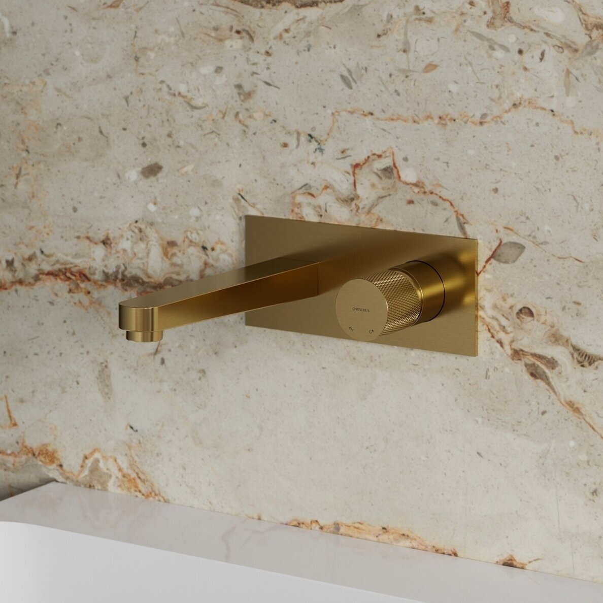 Braižyto aukso spalvos potinkinis maišytuvas praustuvui Omnires Contour CT8015GLB 1