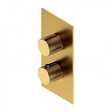 Braižyto aukso spalvos termostatinis dušo/vonios maišytuvas Omnires Contour CT8036GLB Braižyto aukso spalvos termostatinis dušo/vonios maišytuvas Omnires Contour CT8036GLB