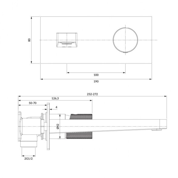 Braižyto aukso spalvos potinkinis maišytuvas praustuvui Omnires Contour CT8015GLB 3 Braižyto aukso spalvos potinkinis maišytuvas praustuvui Omnires Contour CT8015GLB 3