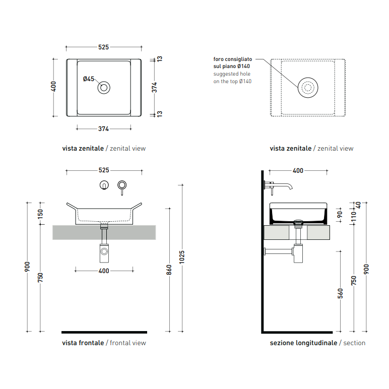 Flaminia Box 525x400mm pastatomas praustuvas 10