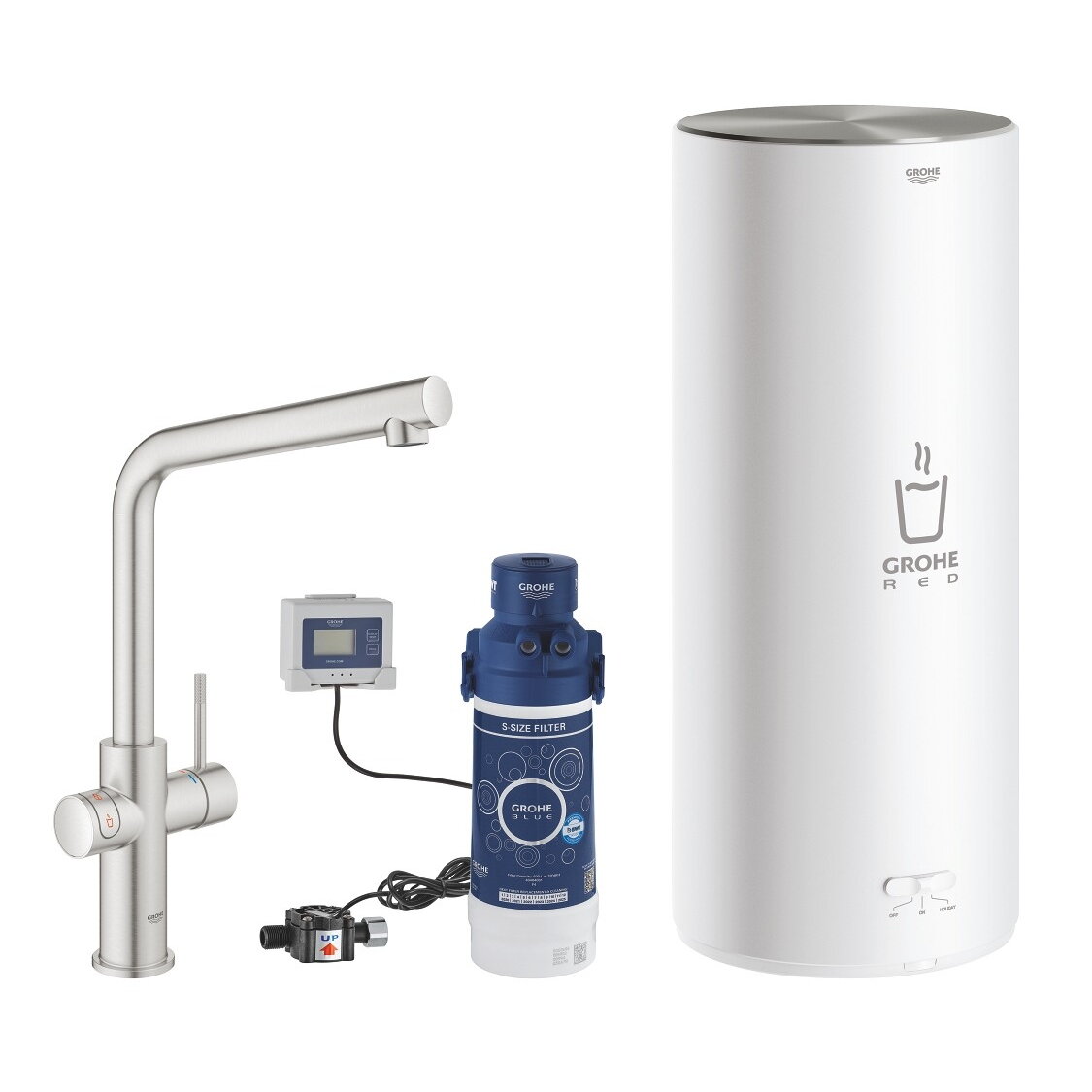 GROHE Red Duo virtuvinis maišytuvas su verdančiu vandeniu, L boileris, L snapas