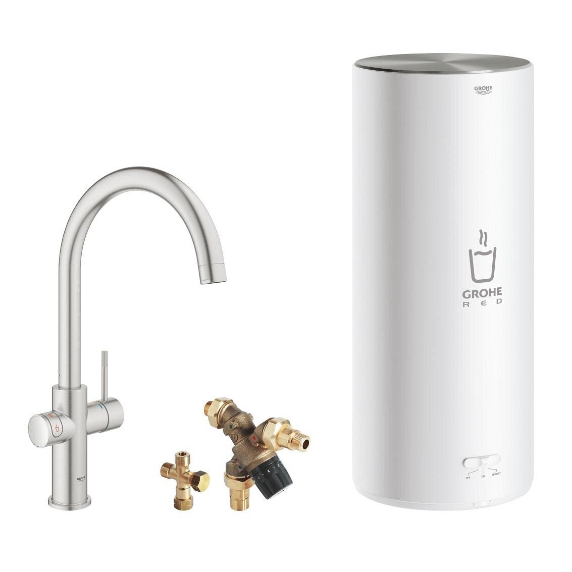 GROHE Red Duo virtuvinis maišytuvas su verdančiu vandeniu, L boileris, C snapas