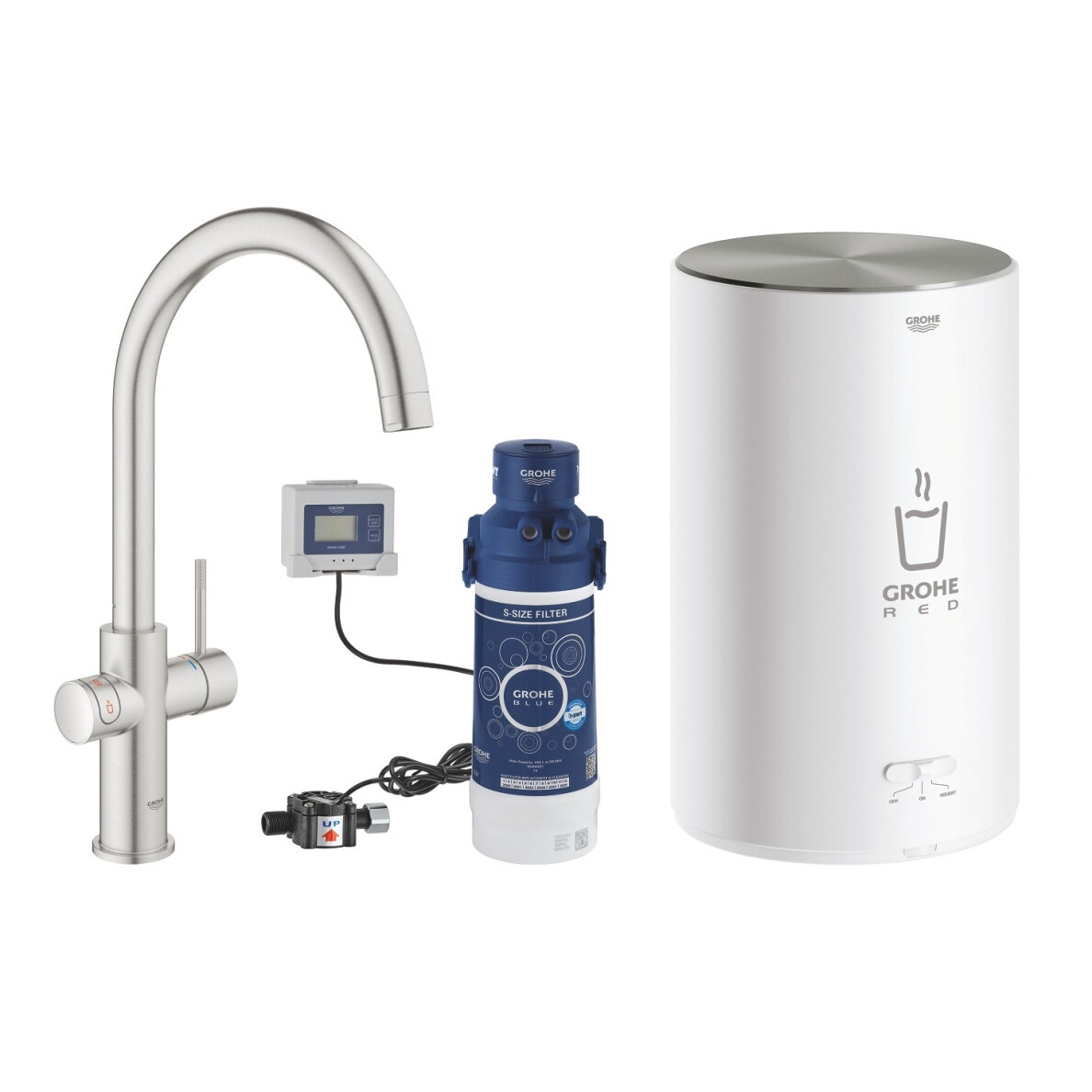 GROHE Red Duo virtuvinis maišytuvas su verdančiu vandeniu, M boileris, C snapas 2