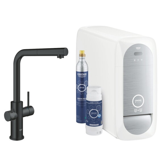 GROHE Blue Home virtuvinis maišytuvas su aušintuvu ir gazavimu, ištraukiamas L snapas