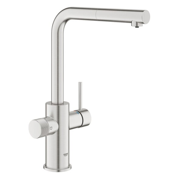 GROHE Blue Pure Minta virtuvinis maišytuvas su jungtimi filtrui, ištraukiamas snapas