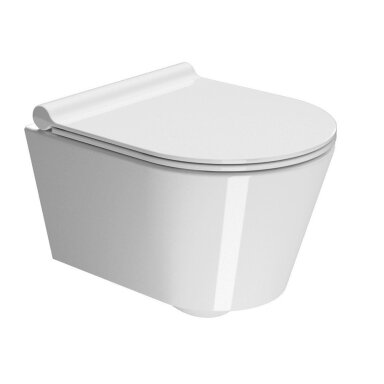 GSI KubeX Compact Swirlflush pakabinamas klozetas su lėtaeigiu dangčiu