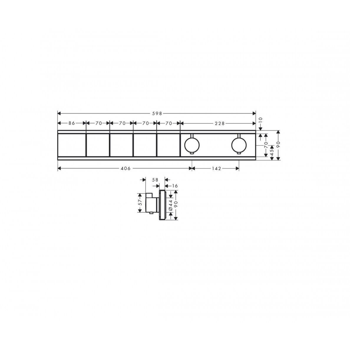 Hansgrohe RainSelect Thermostat 15382 potinkinis termostatinis dušo maišytuvas 6