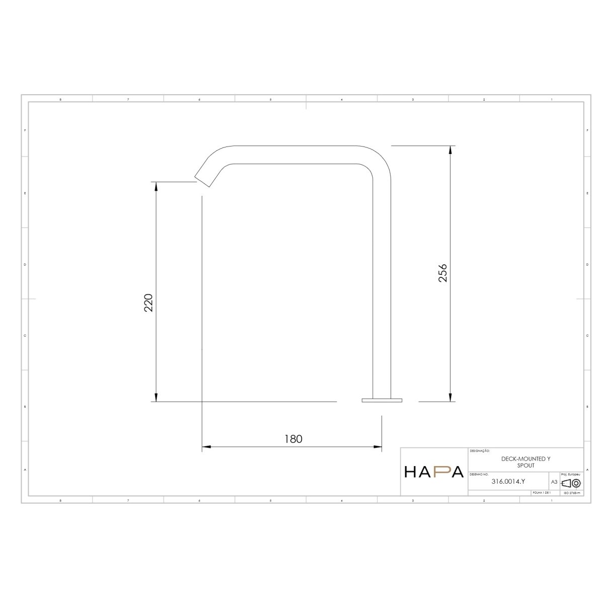 Hapa 316 Inox aukštas praustuvo snapelis Y formos 2 Hapa 316 Inox aukštas praustuvo snapelis Y formos 2