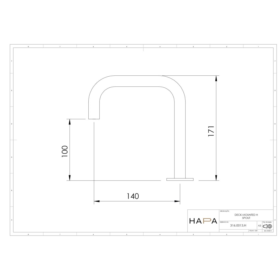Hapa 316 Inox žemas praustuvo snapelis H formos 2 Hapa 316 Inox žemas praustuvo snapelis H formos 2