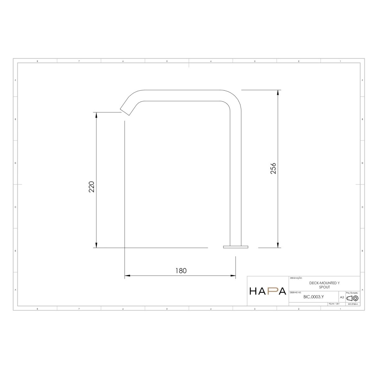 Hapa C35 ant praustuvo montuojamas Y formos snapelis, 256 mm 2 Hapa C35 ant praustuvo montuojamas Y formos snapelis, 256 mm 2