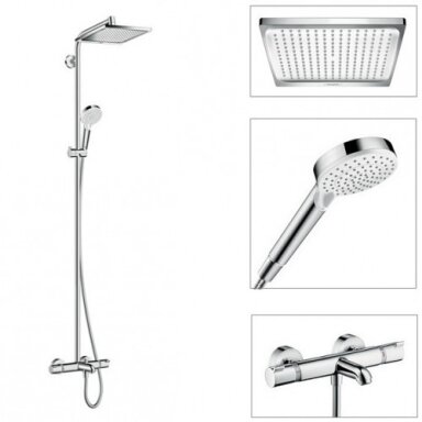 Hansgrohe Crometta E 240 1jet termostatinė dušo sistema su snapu