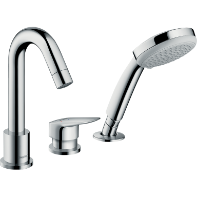 Hansgrohe Logis įgręžiamas 3 dalių vonios maišytuvas su apatine dalimi