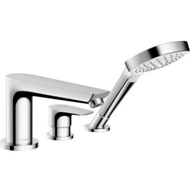 Hansgrohe Talis E įgręžiamas 3 dalių vonios maišytuvas su apatine dalimi