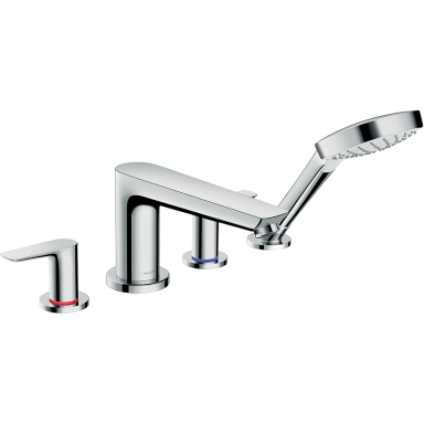 Hansgrohe Talis E įgręžiamas 4 dalių vonios maišytuvas su apatine dalimi