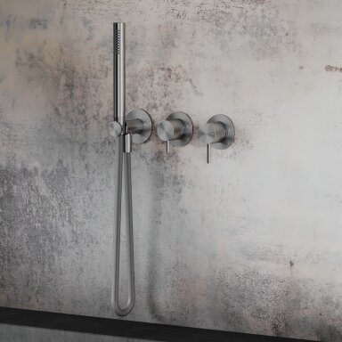 Hapa 316 Inox potinkinė dušo sistema su rankiniu dušeliu, 2 padėčių, horizontali