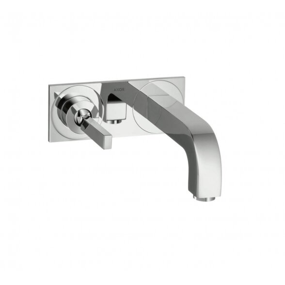 Hansgrohe Axor Citterio 160 mm praustuvo maišytuvas iš sienos ant vienos plokštelės 1 Hansgrohe Axor Citterio 160 mm praustuvo maišytuvas iš sienos ant vienos plokštelės 1