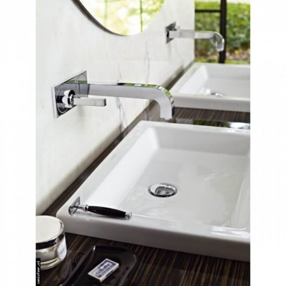 Hansgrohe Axor Citterio 160 mm praustuvo maišytuvas iš sienos ant vienos plokštelės Hansgrohe Axor Citterio 160 mm praustuvo maišytuvas iš sienos ant vienos plokštelės