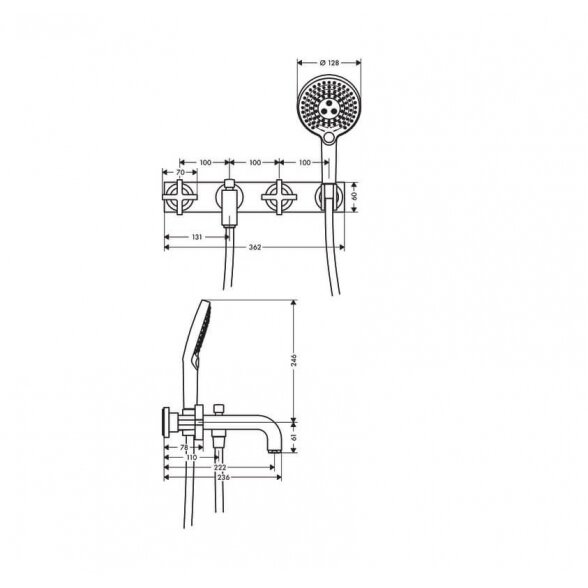 Hansgrohe Axor Citterio 39441000 potinkinis vonios maišytuvas 2 Hansgrohe Axor Citterio 39441000 potinkinis vonios maišytuvas 2