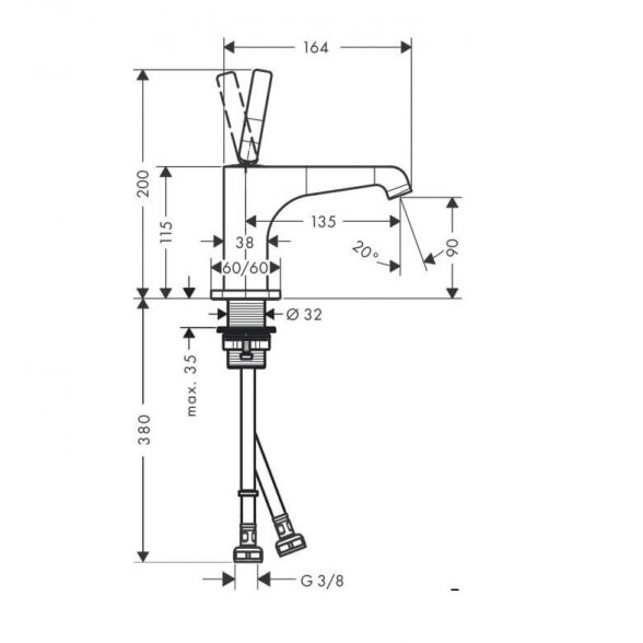 Hansgrohe Axor Citterio E 90 praustuvo maišytuvas 2 Hansgrohe Axor Citterio E 90 praustuvo maišytuvas 2
