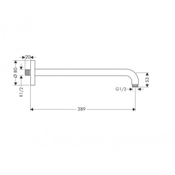 Hansgrohe Croma EcoSmart 26465000 dušo galva 22 cm su 39,8 cm laikikliu 2 Hansgrohe Croma EcoSmart 26465000 dušo galva 22 cm su 39,8 cm laikikliu 2