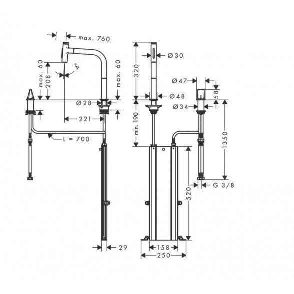 Hansgrohe Metris Select M71 73818000 virtuvinis maišytuvas 13 Hansgrohe Metris Select M71 73818000 virtuvinis maišytuvas 13