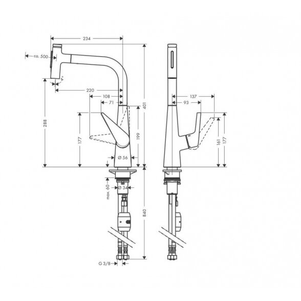 Hansgrohe Talis Select M51 72823000 virtuvinis maišytuvas 4