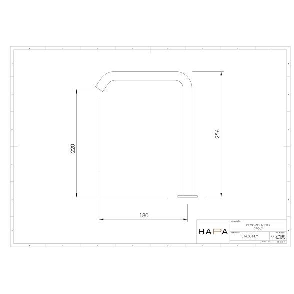 Hapa 316 Inox aukštas praustuvo snapelis Y formos 2