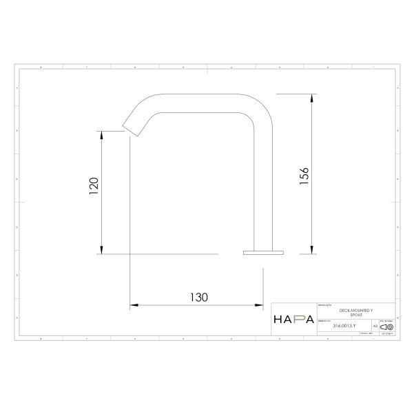 Hapa 316 Inox žemas praustuvo snapelis Y formos 2 Hapa 316 Inox žemas praustuvo snapelis Y formos 2