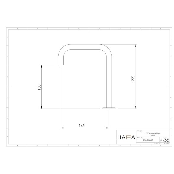Hapa C35 ant praustuvo montuojamas H formos snapelis, 221 mm 2