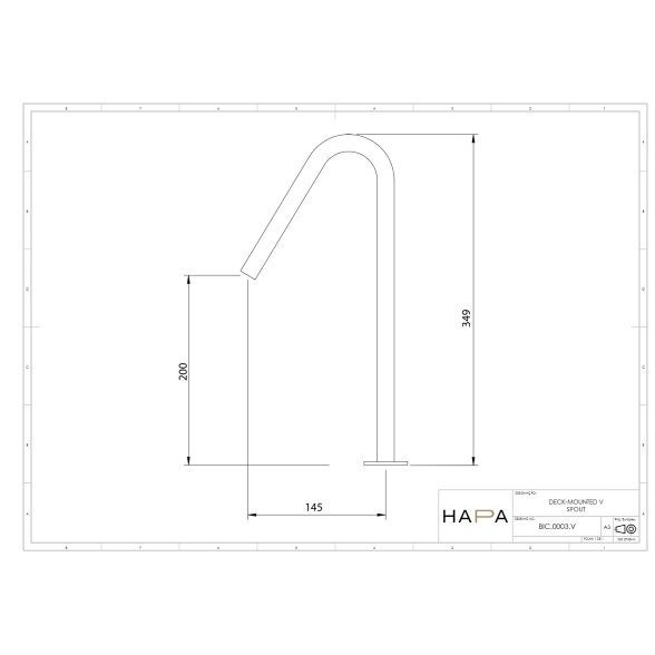 Hapa C35 ant praustuvo montuojamas V formos snapelis, 349 mm 2 Hapa C35 ant praustuvo montuojamas V formos snapelis, 349 mm 2