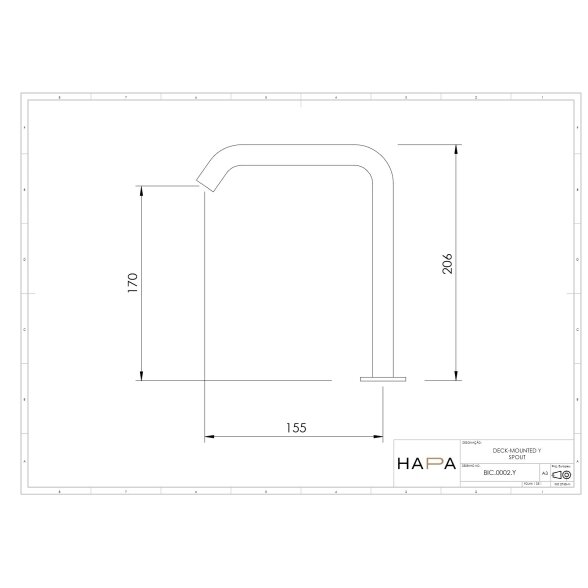 Hapa C35 ant praustuvo montuojamas Y formos snapelis, 206 mm 2 Hapa C35 ant praustuvo montuojamas Y formos snapelis, 206 mm 2