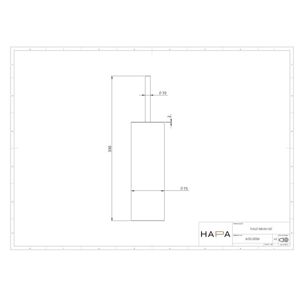 Hapa C35 pastatomas WC šepetys 2 Hapa C35 pastatomas WC šepetys 2